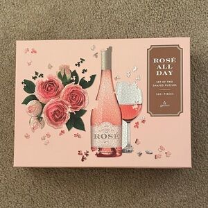 Galison Rose All Day Set Of Two Shaped Puzzles 500+ Pieces